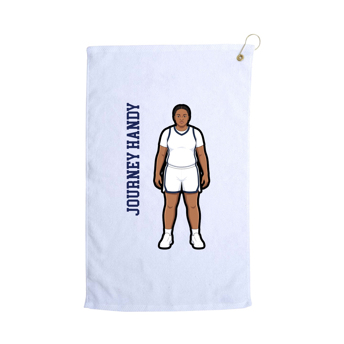 Golf Towel — Name Vertical in White