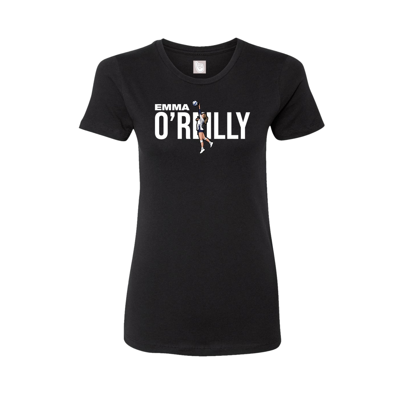 Fitted Women's Tee — Player Name in Black