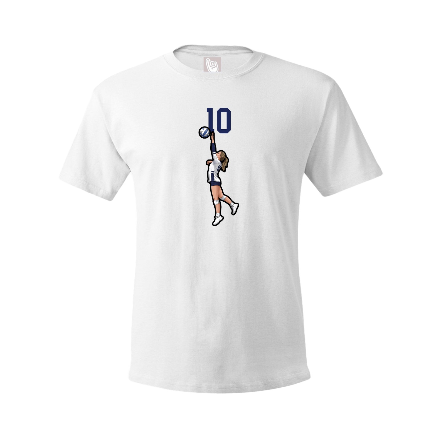 Youth Tee — Number Top in White