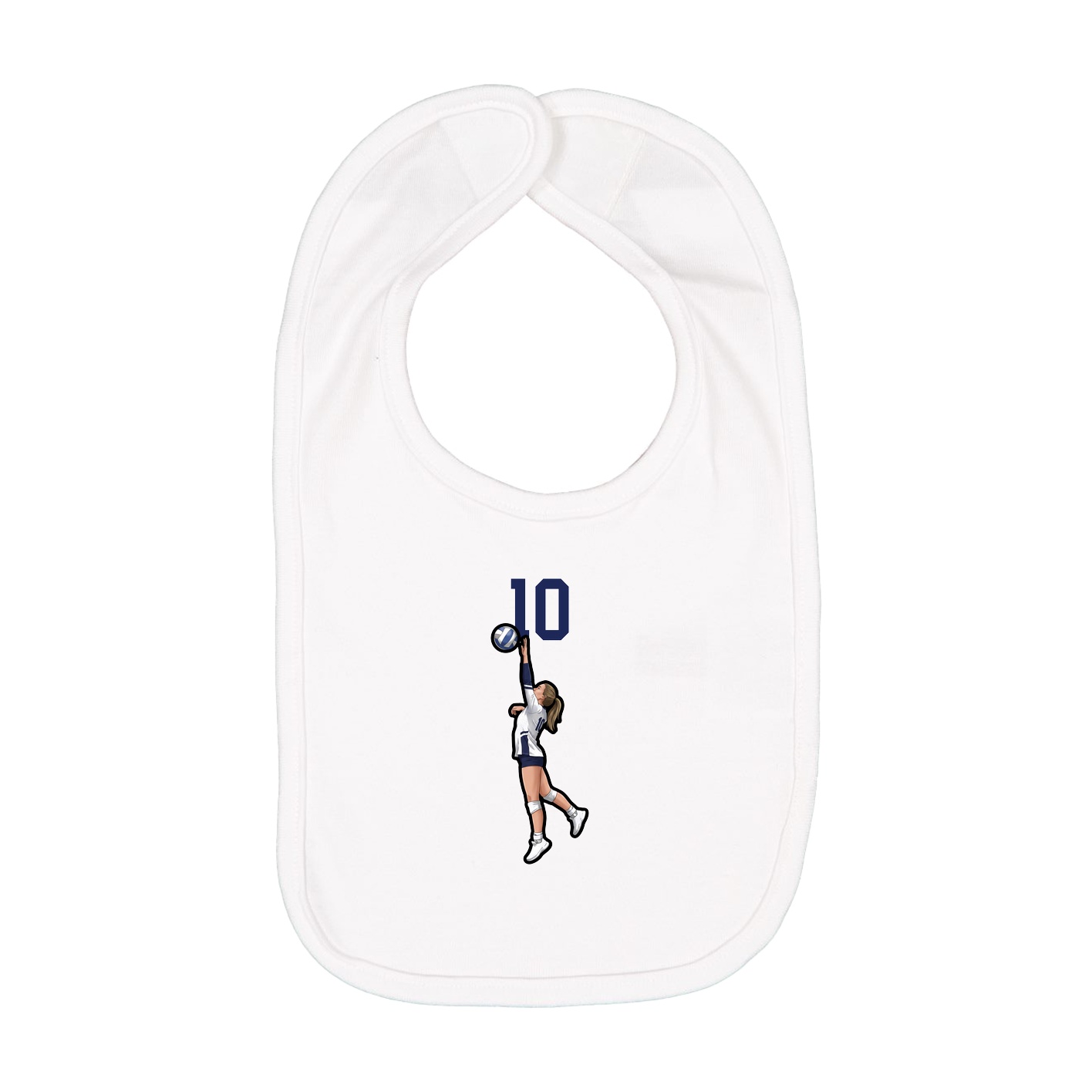 Infant Bib — Number Top in White