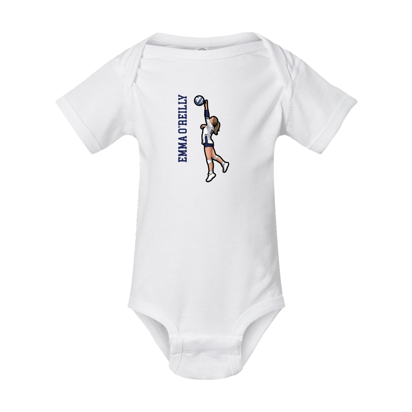 Baby Onesie — Name Vertical in White