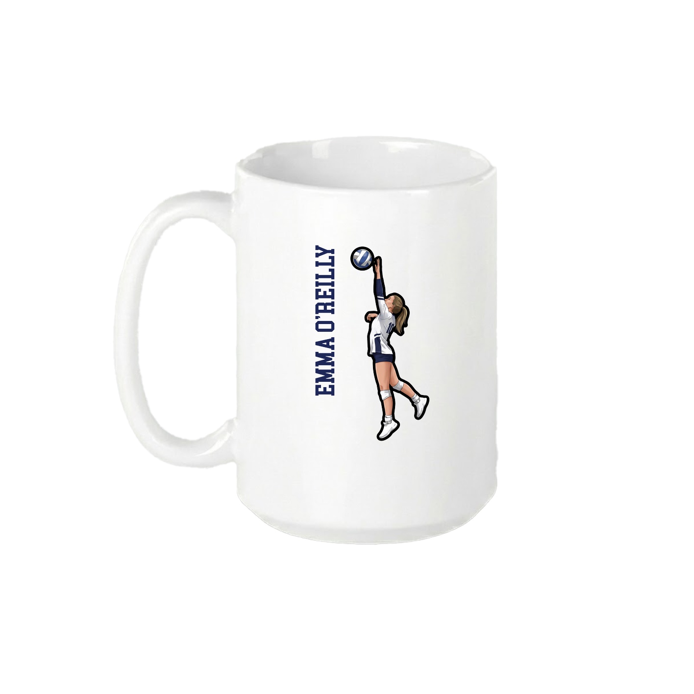15oz Coffee Mug — Name Vertical in White