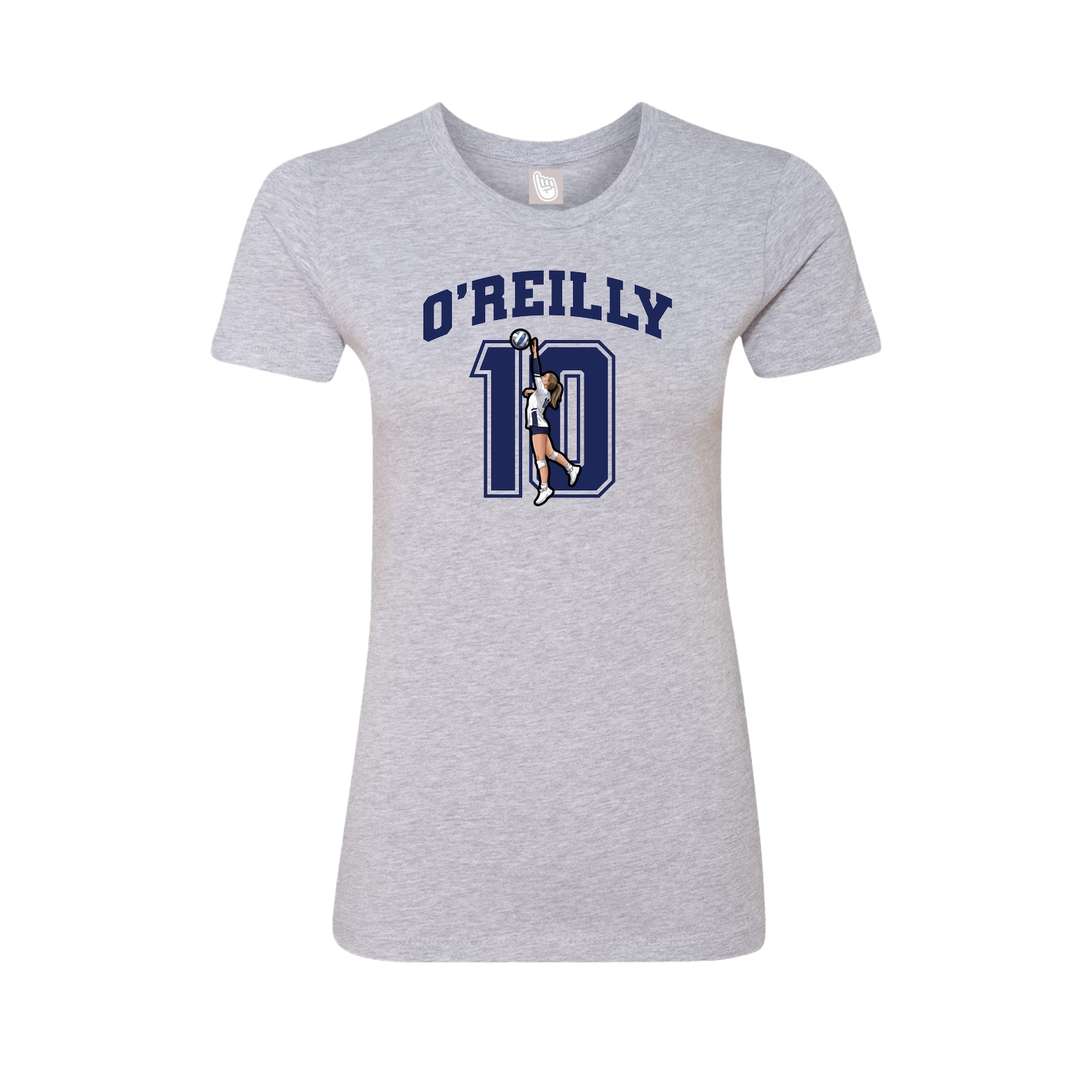 Fitted Women's Tee — Number in Grey