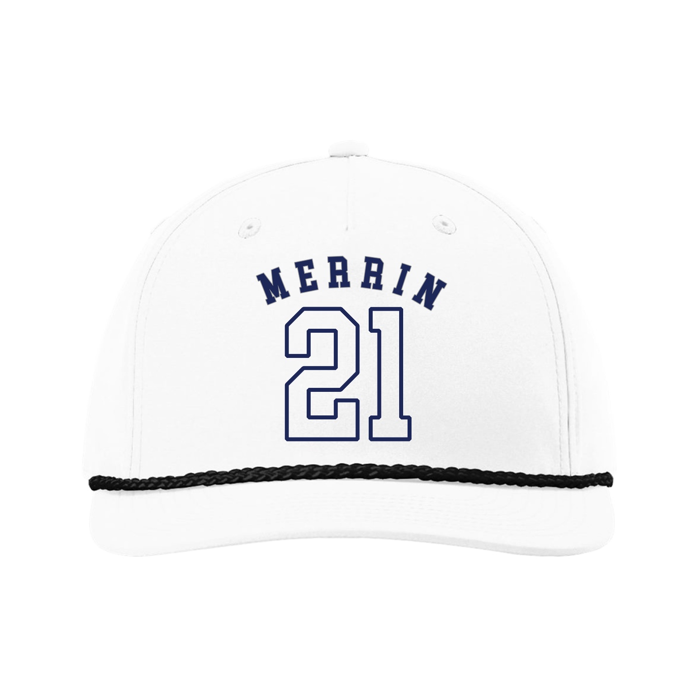 Five-Panel Classic Rope Cap — Shirsey Arch in White