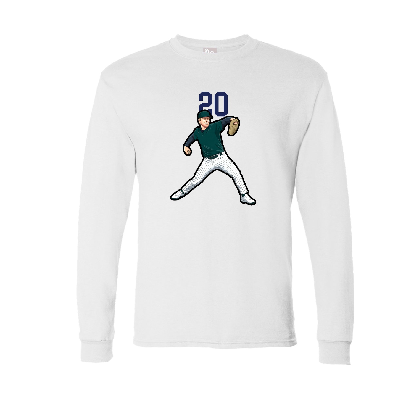 Long Sleeve Tee — Number Top in White