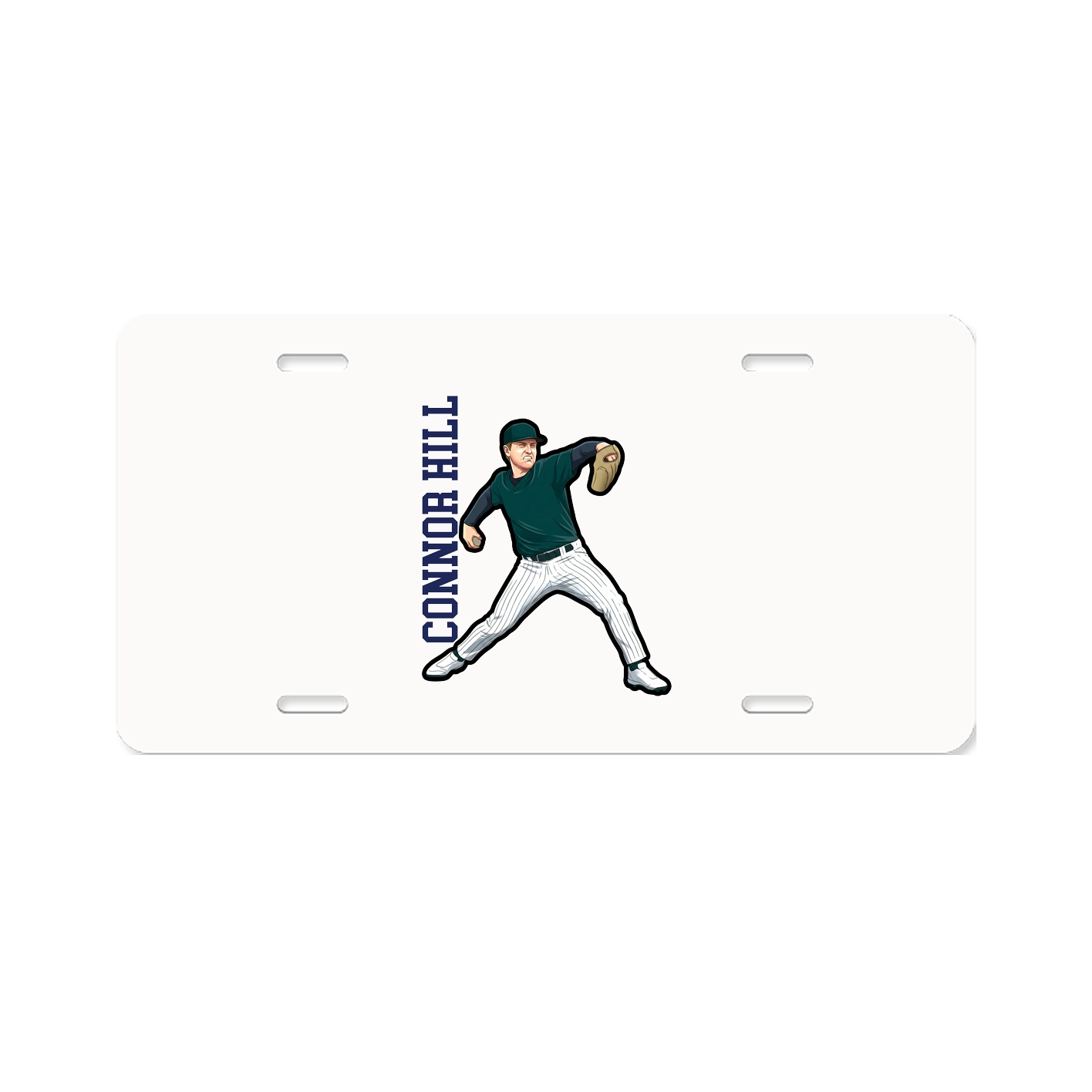 License Plate — Name Vertical in Classic