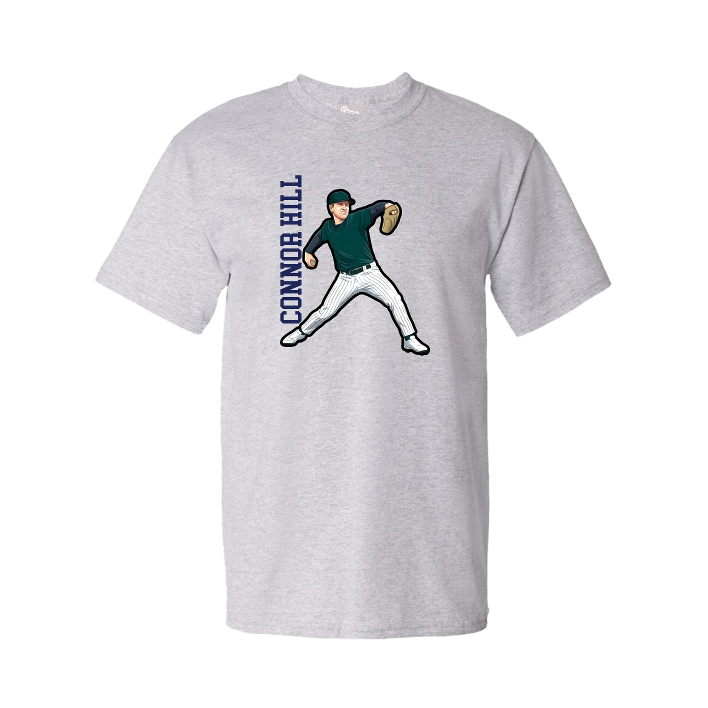 Tee — Name Vertical in Grey