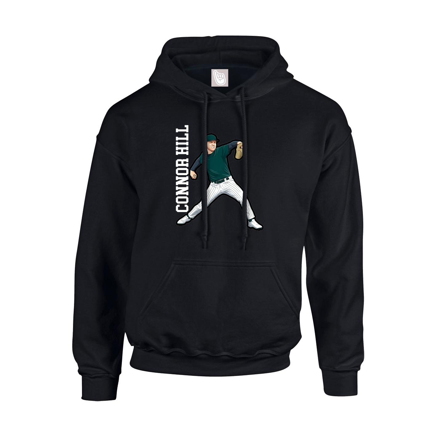 Youth Hoodie — Name Vertical in Black