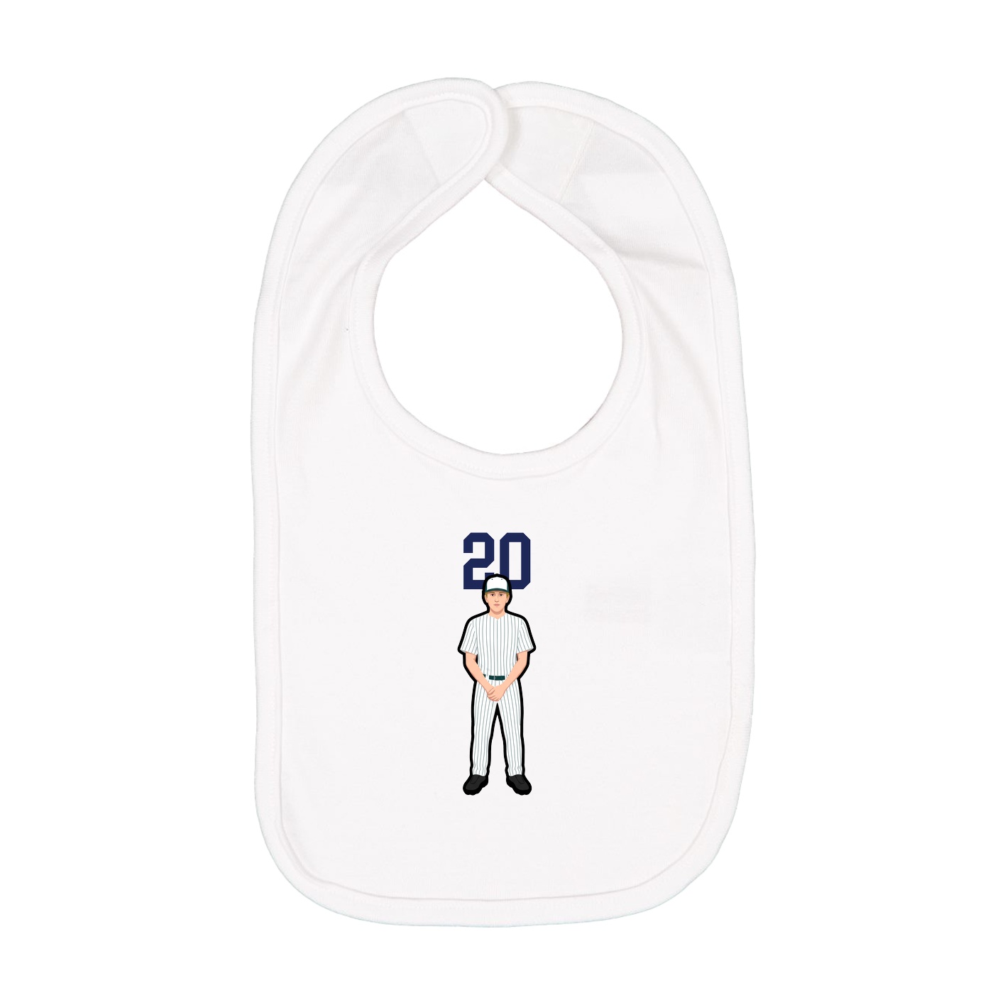 Infant Bib — Number Top in White
