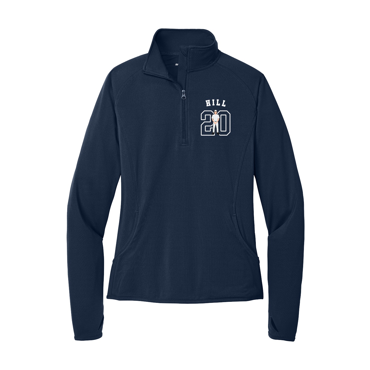 Women's Q-Zip Pullover — Shirsey Arch in Navy