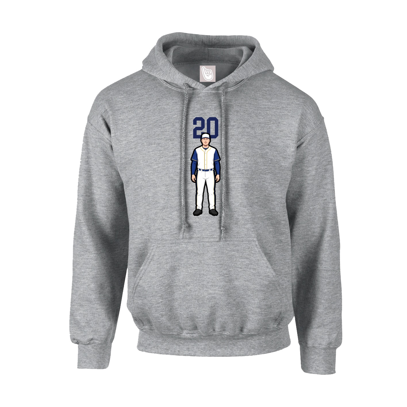 Hoodie — Number Top in Grey