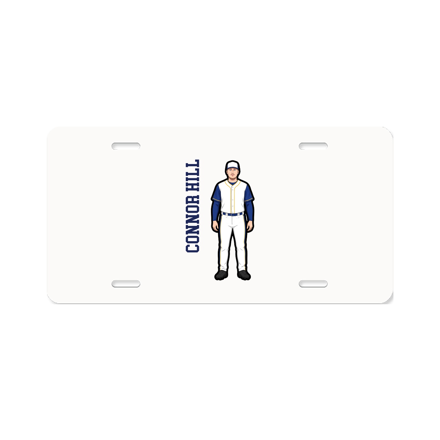 License Plate — Name Vertical in Classic
