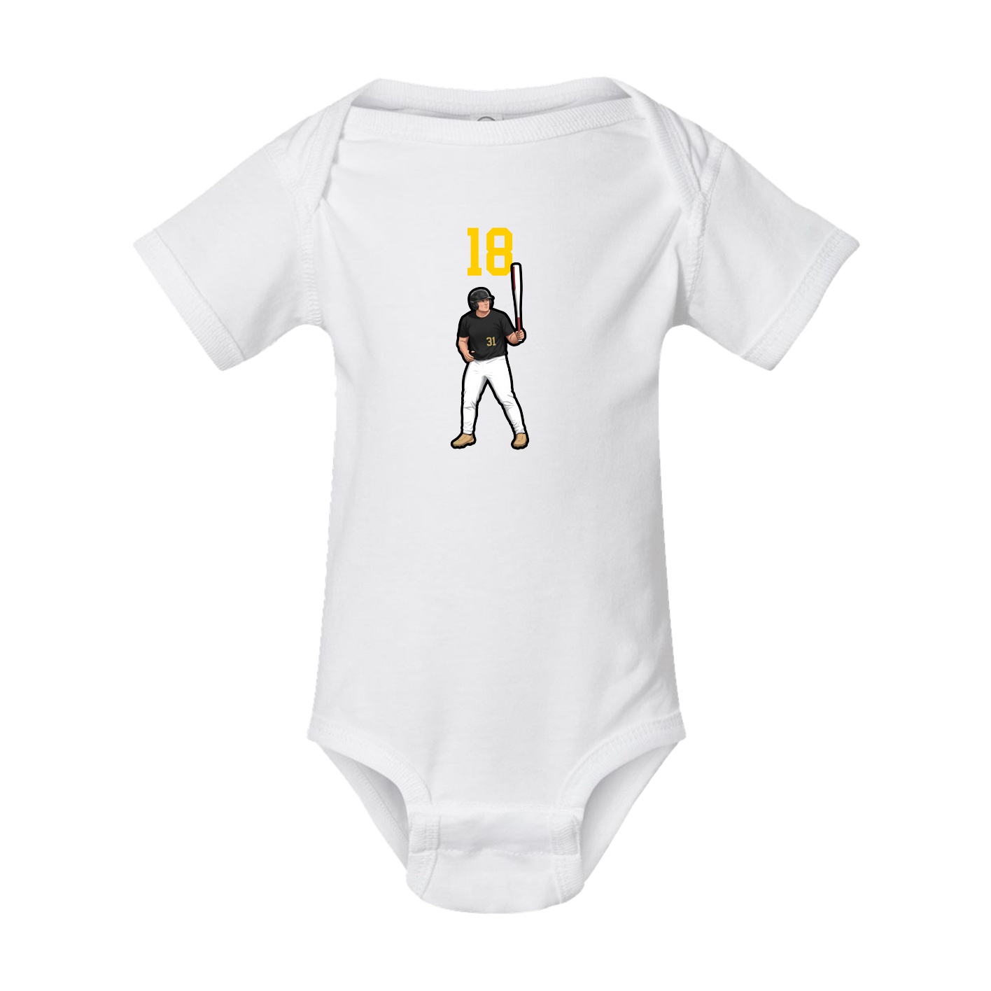 Baby Onesie — Number Top in White