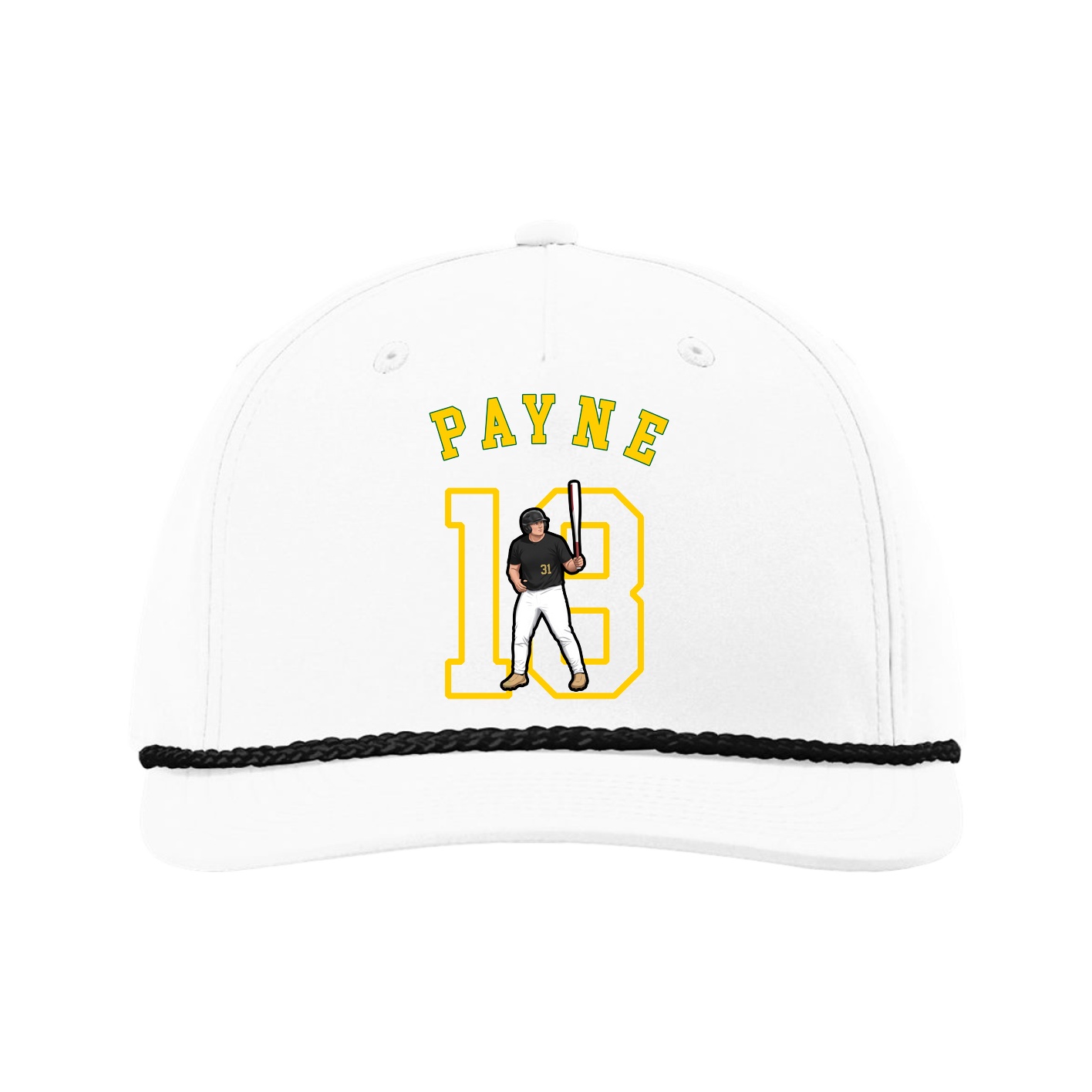 Five-Panel Classic Rope Cap — Shirsey Arch in White