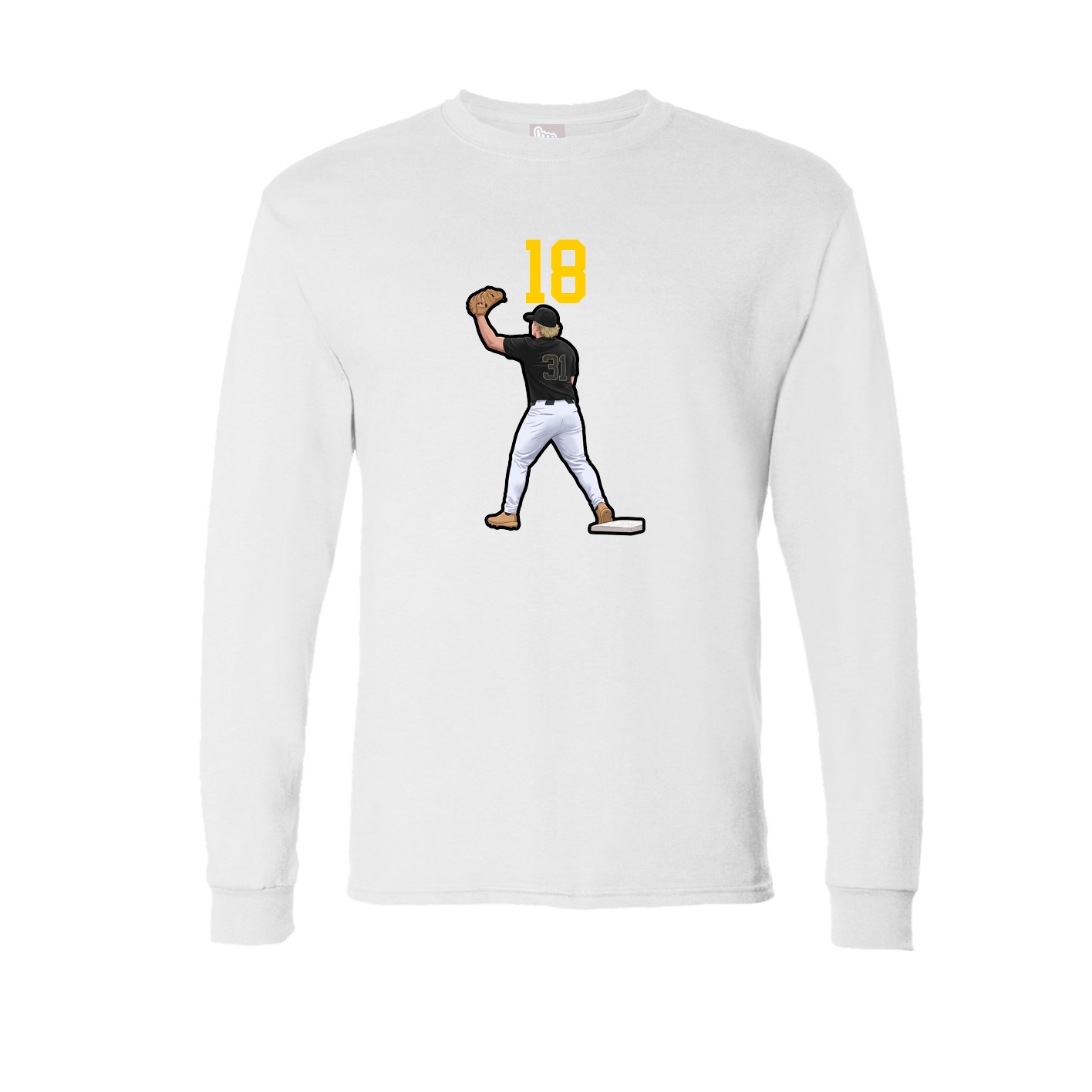 Long Sleeve Tee — Number Top in White