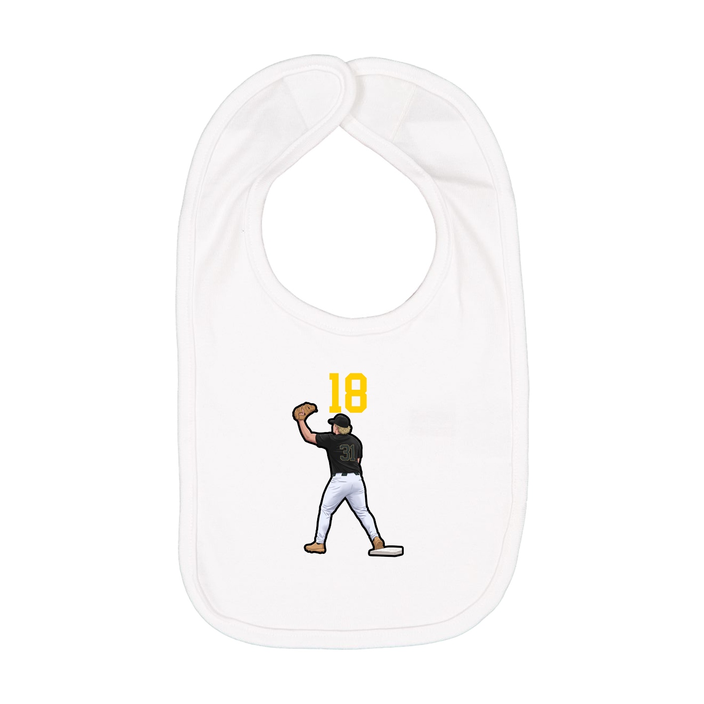 Infant Bib — Number Top in White