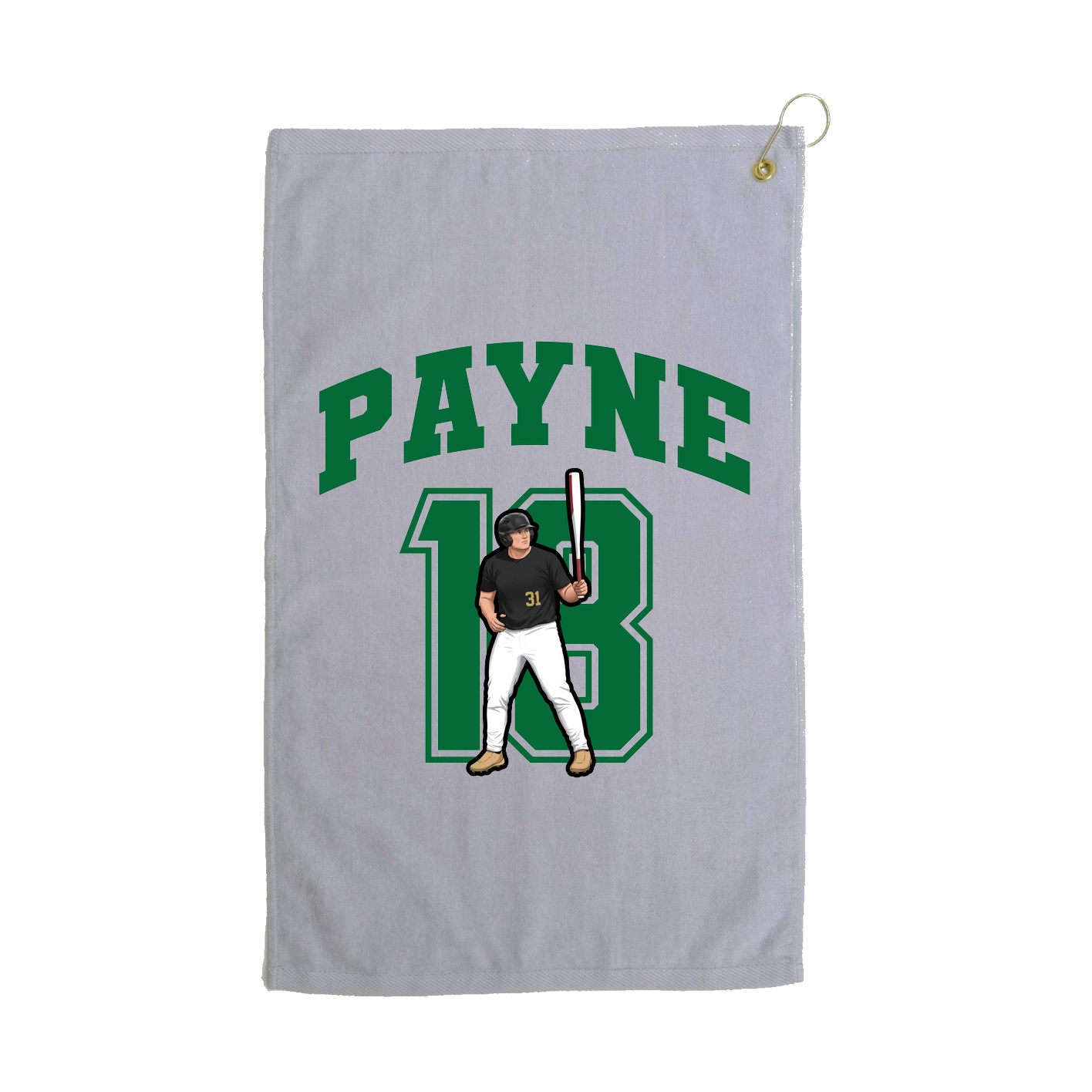 Golf Towel — Number in Grey