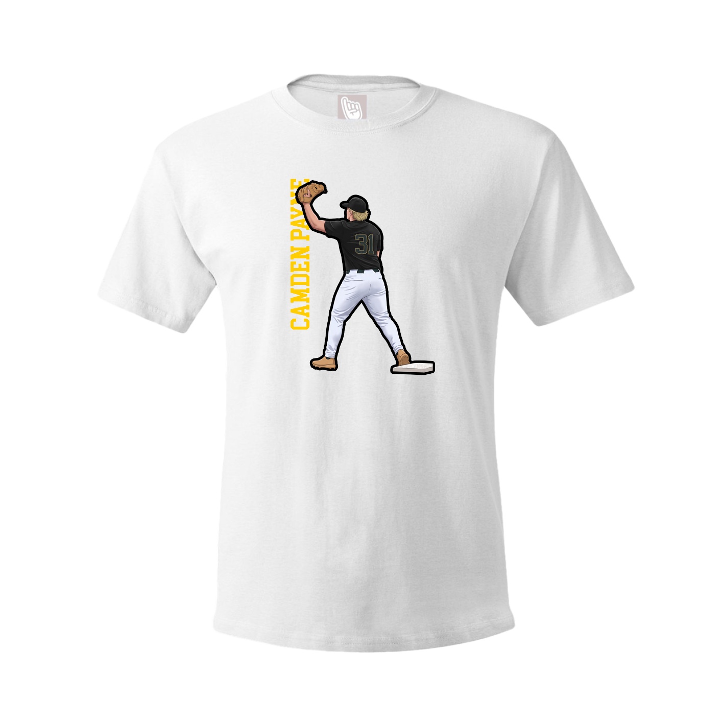Youth Tee — Name Vertical in White