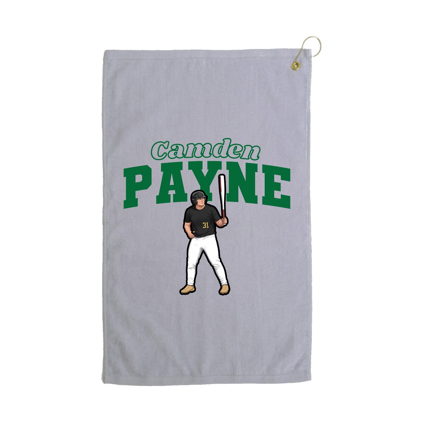 Golf Towel — Name Arch in Grey