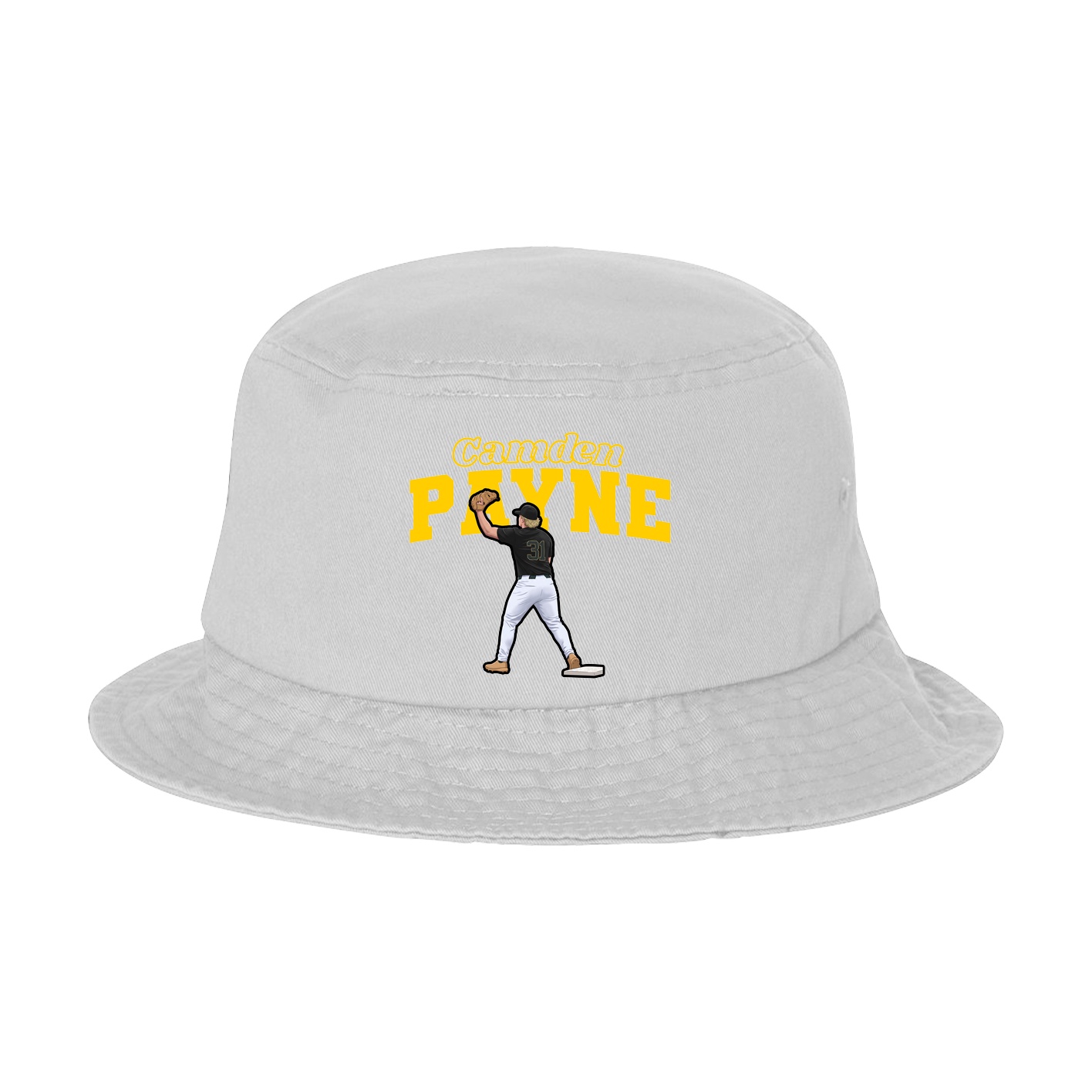 Bucket Cap — Name Arch in White