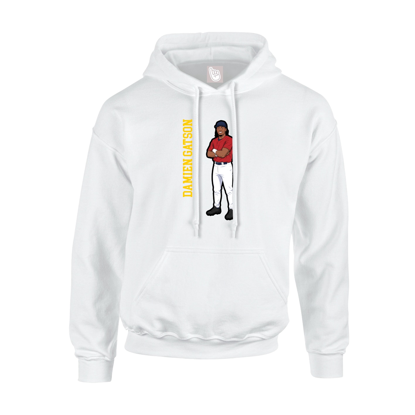 Hoodie — Name Vertical in White