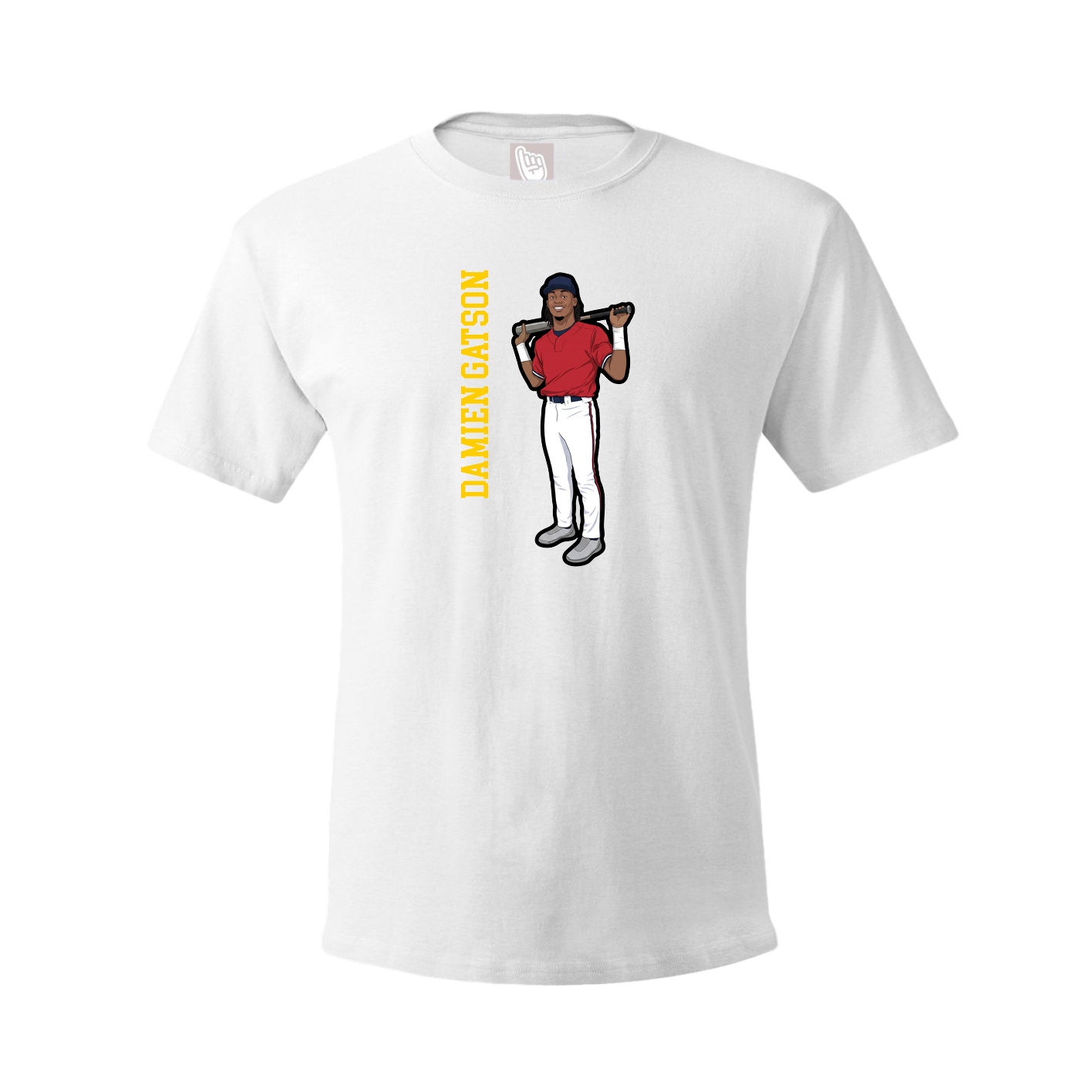 Youth Tee — Name Vertical in White