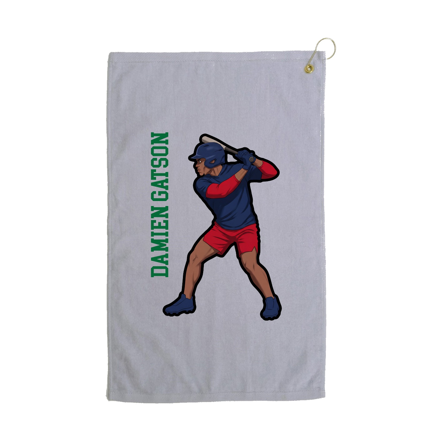Golf Towel — Name Vertical in Grey