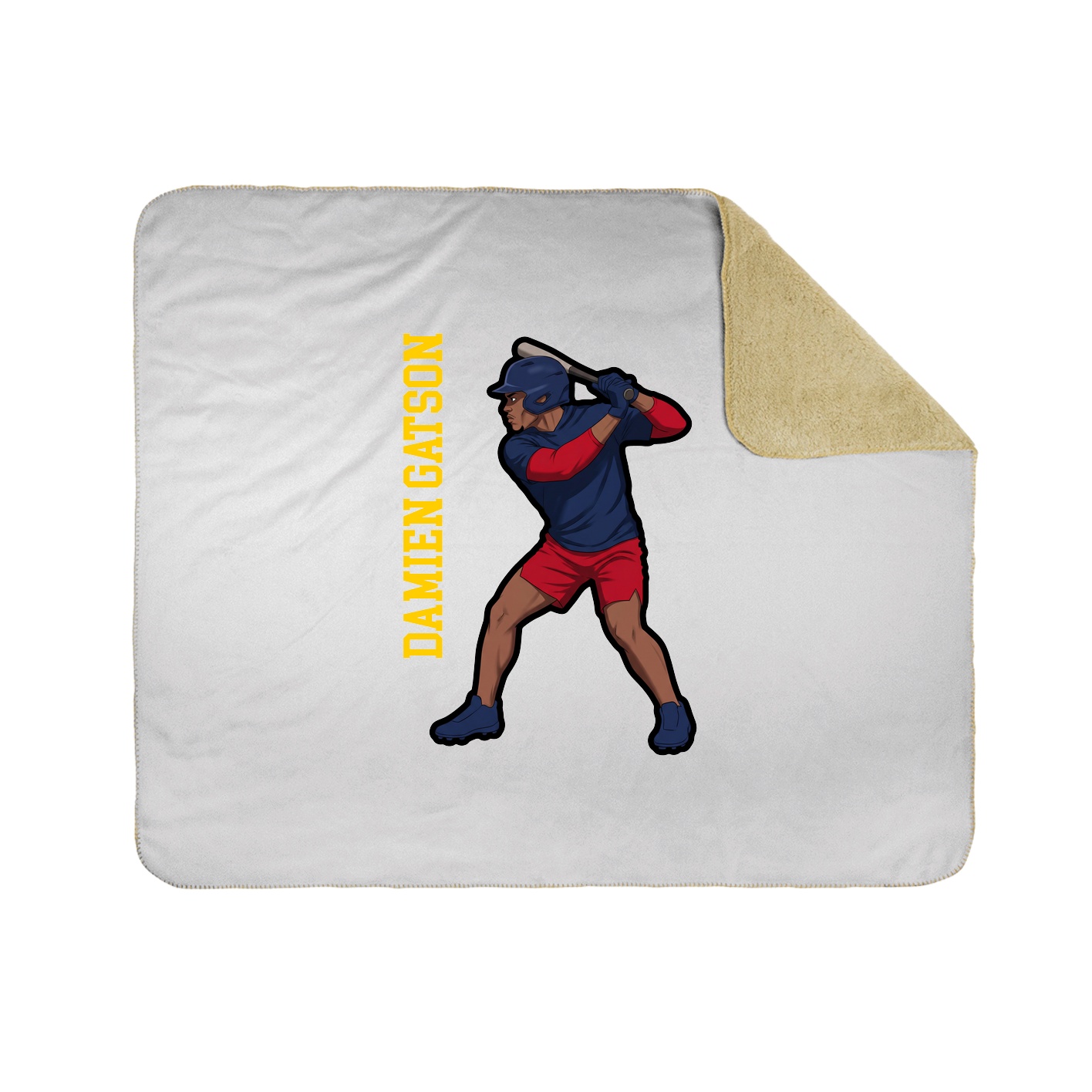 Throw Blanket — Name Vertical in White