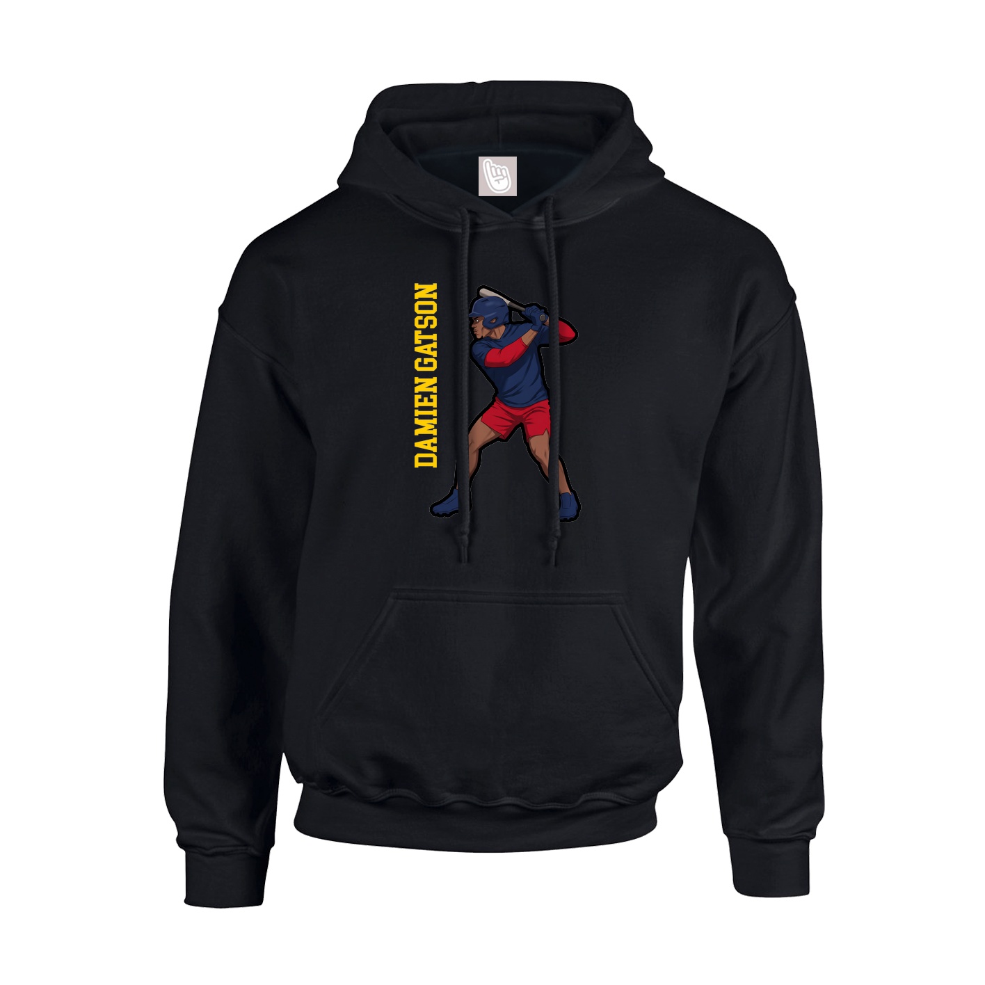 Youth Hoodie — Name Vertical in Black