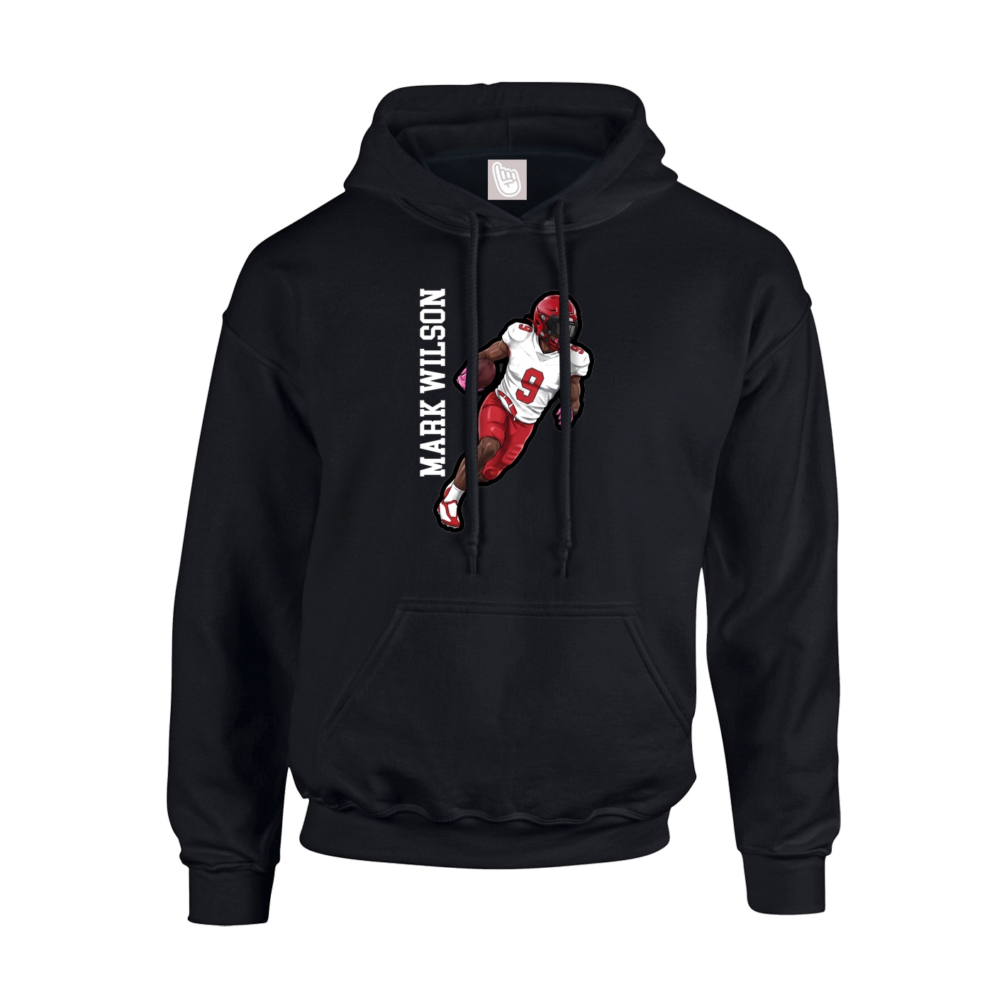 Youth Hoodie — Name Vertical in Black