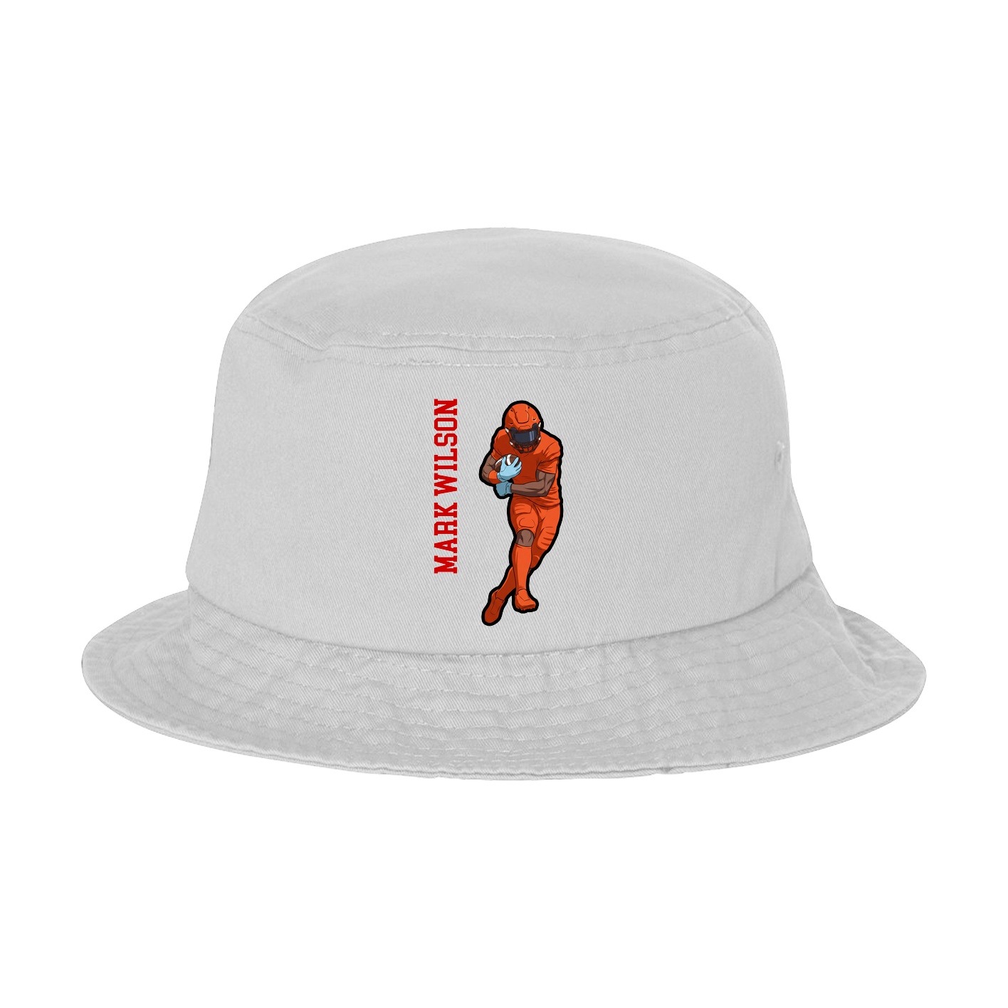 Bucket Cap — Name Vertical in White