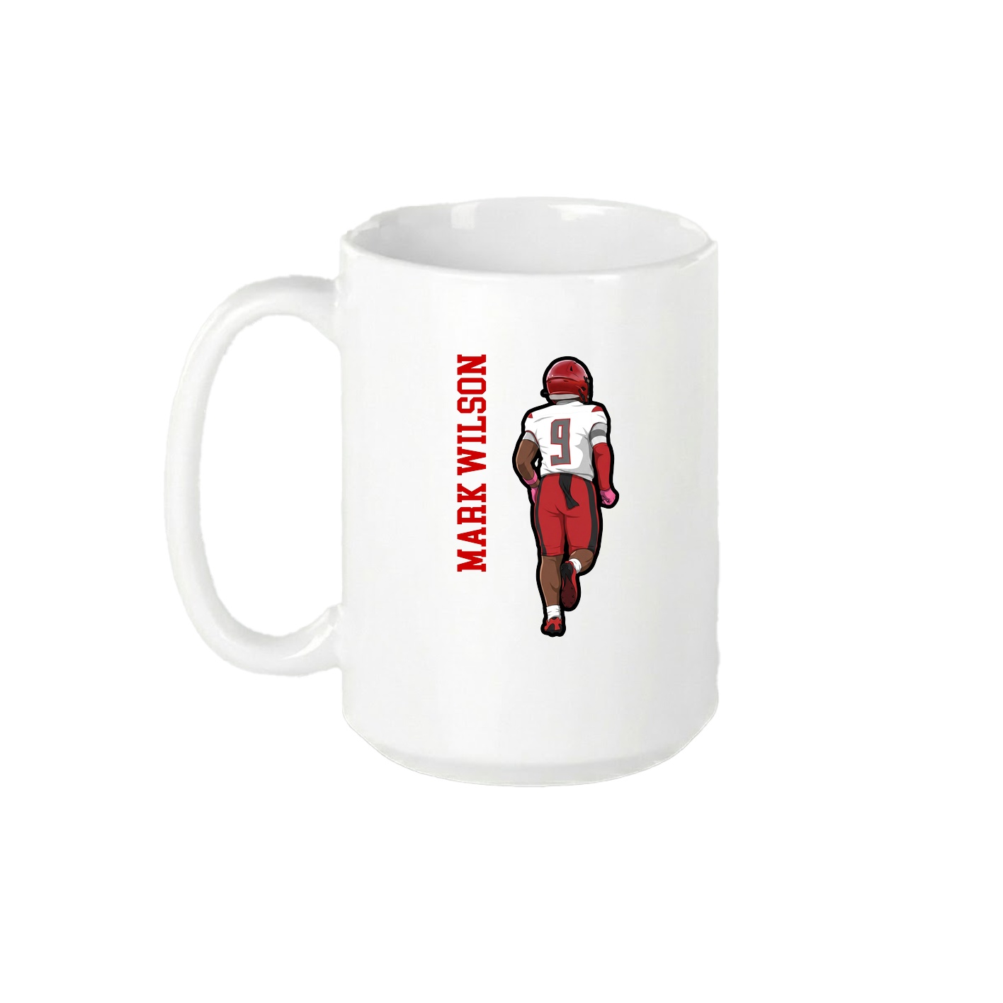 15oz Coffee Mug — Name Vertical in White