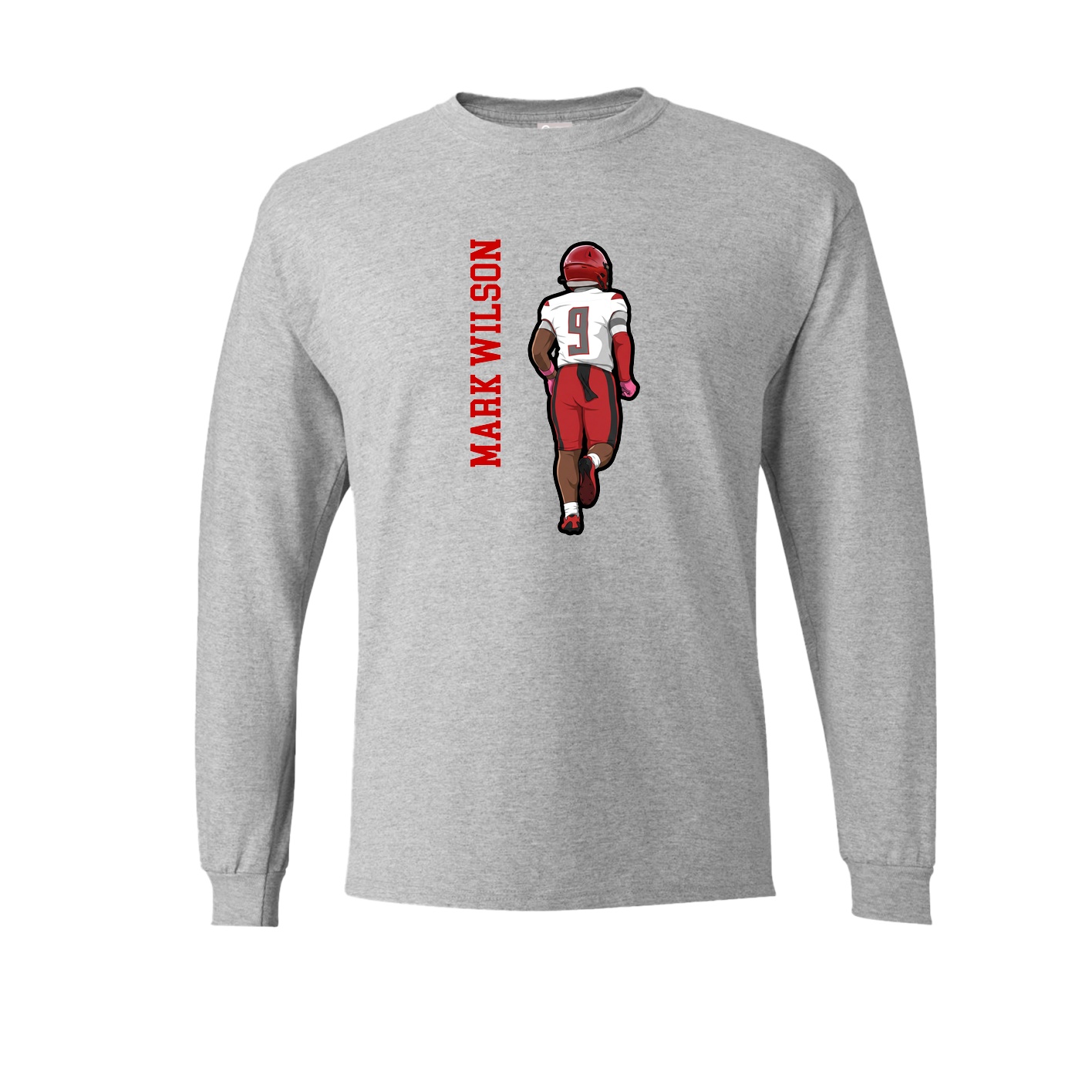 Long Sleeve Tee — Name Vertical in Grey