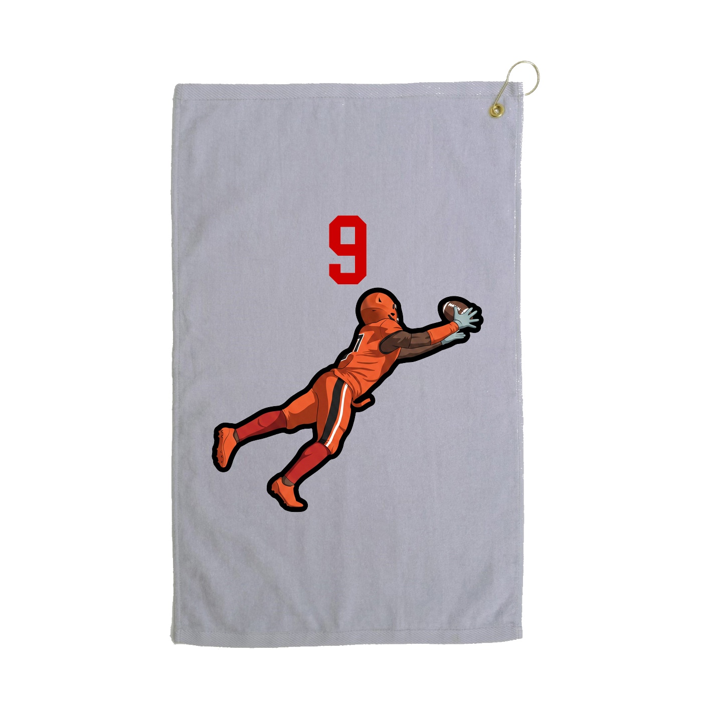 Golf Towel — Number Top in Grey
