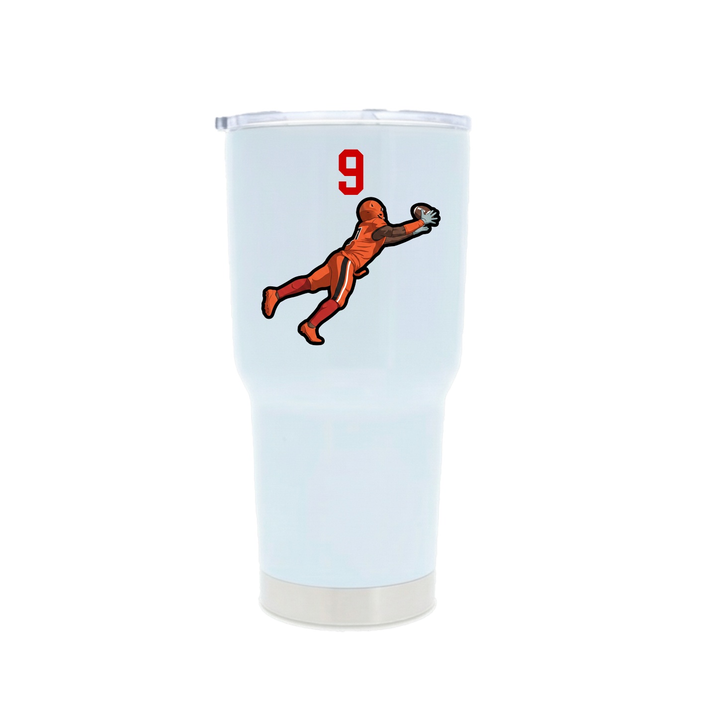 30oz Stainless Steel Tumbler — Number Top in White