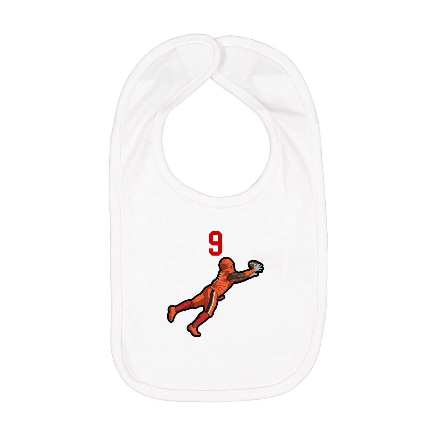 Infant Bib — Number Top in White
