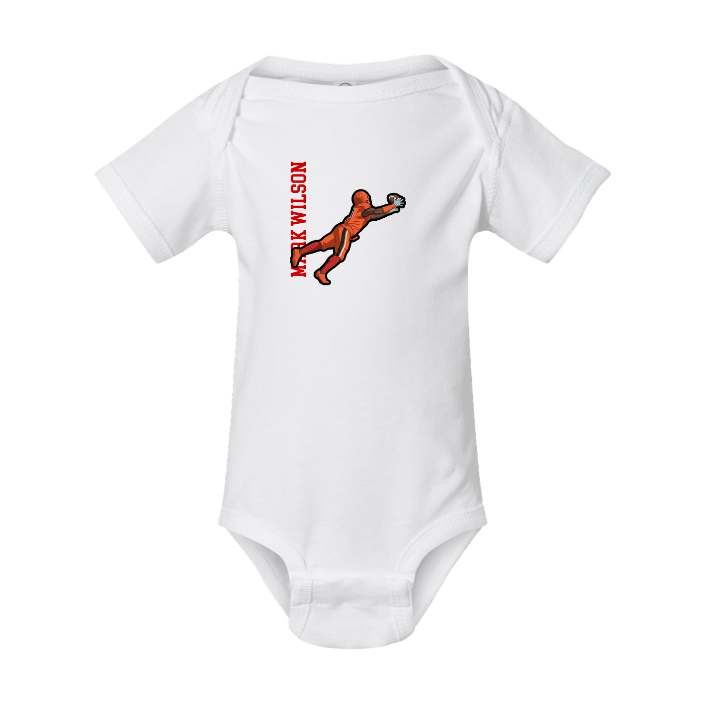 Baby Onesie — Name Vertical in White