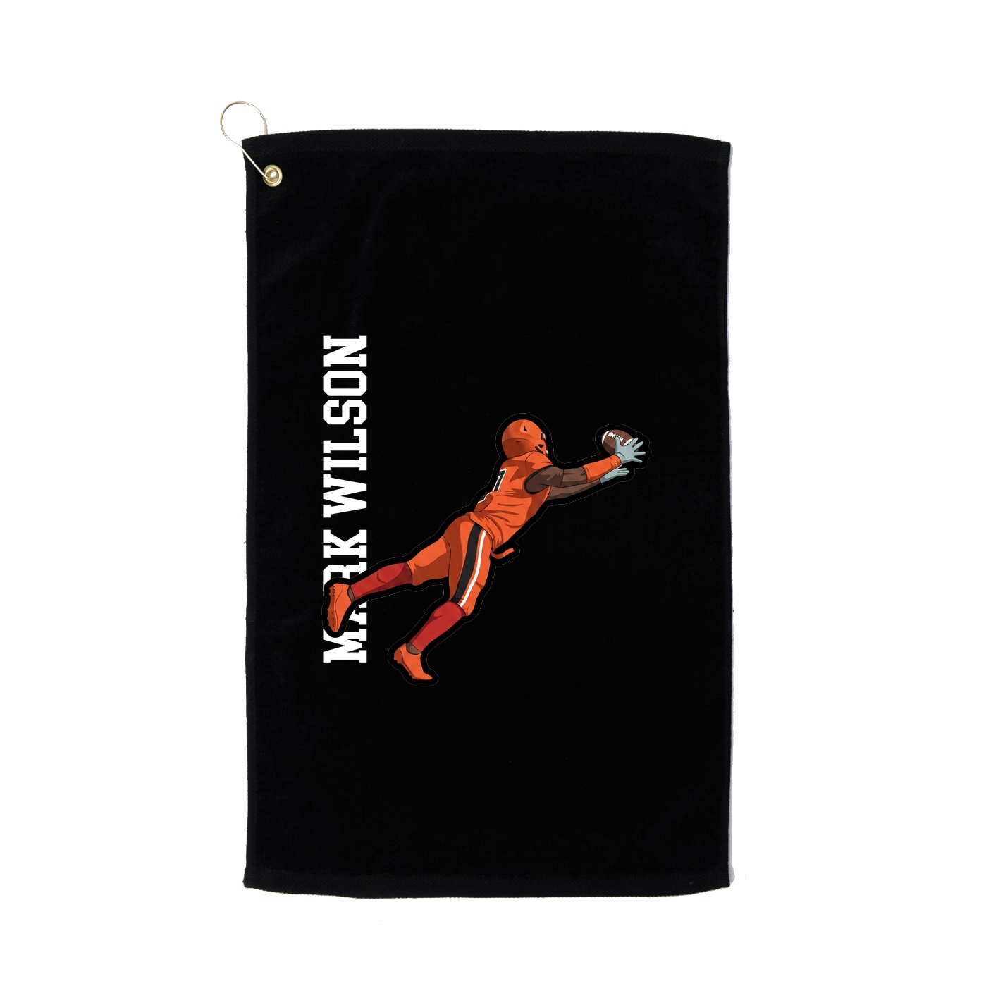 Golf Towel — Name Vertical in Black