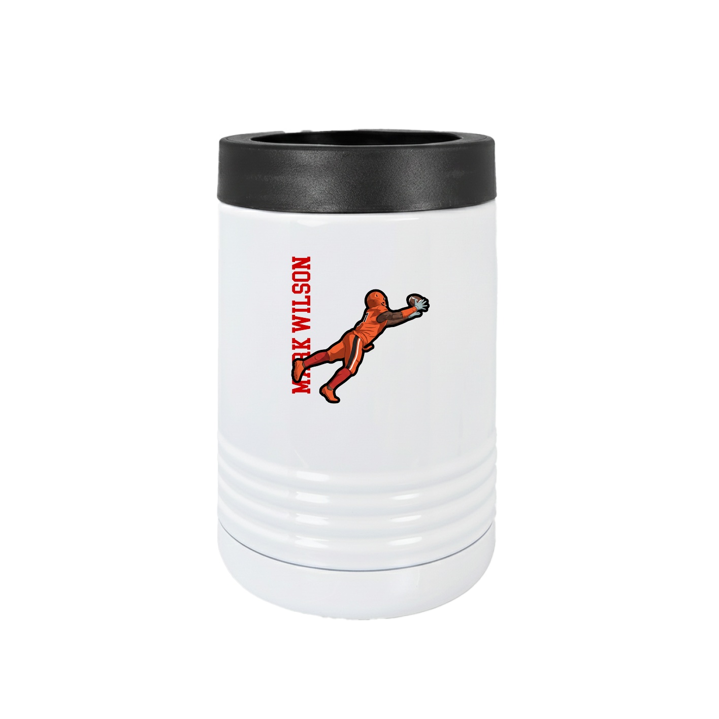 Beverage Holder — Name Vertical in White