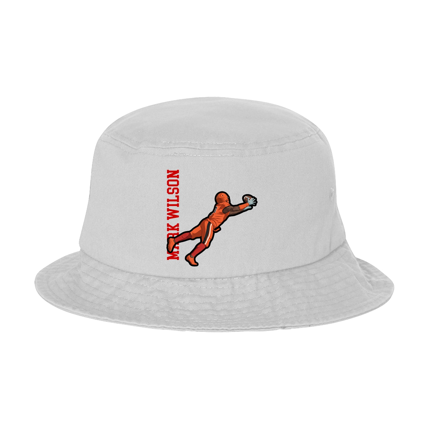 Bucket Cap — Name Vertical in White