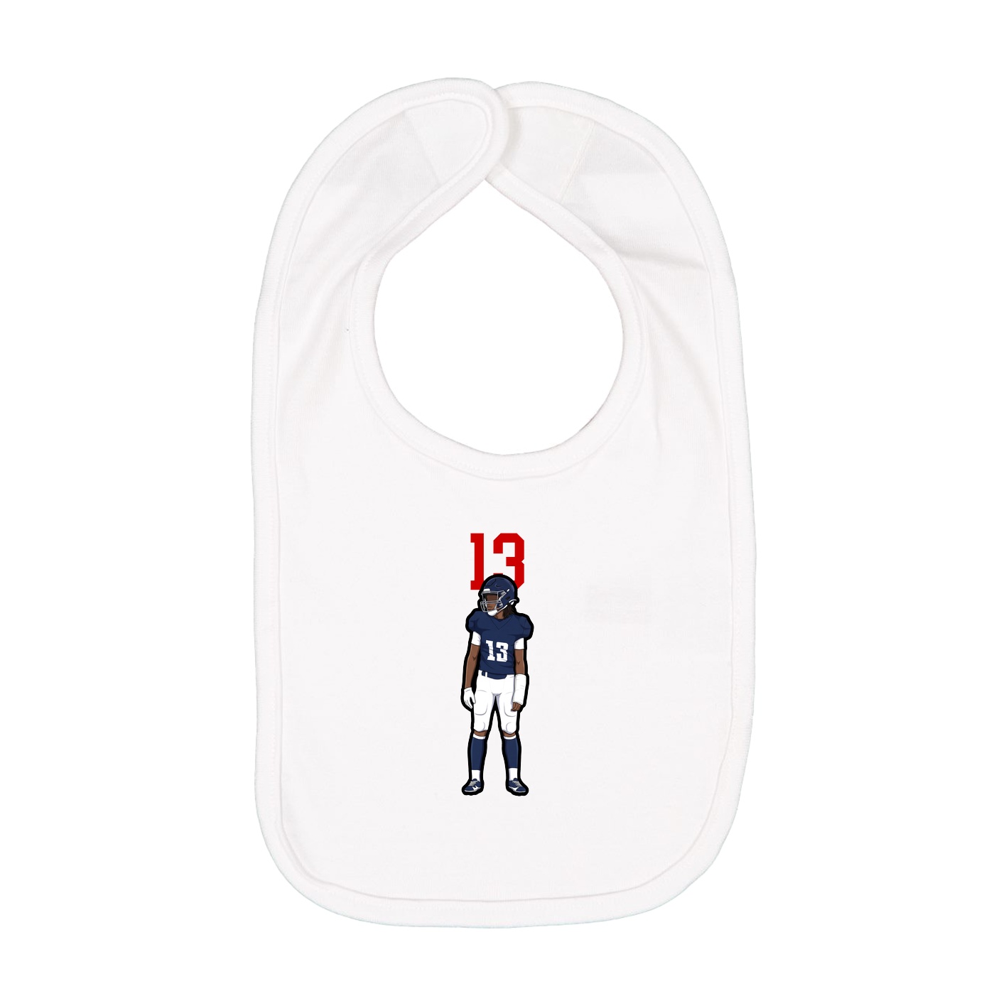 Infant Bib — Number Top in White
