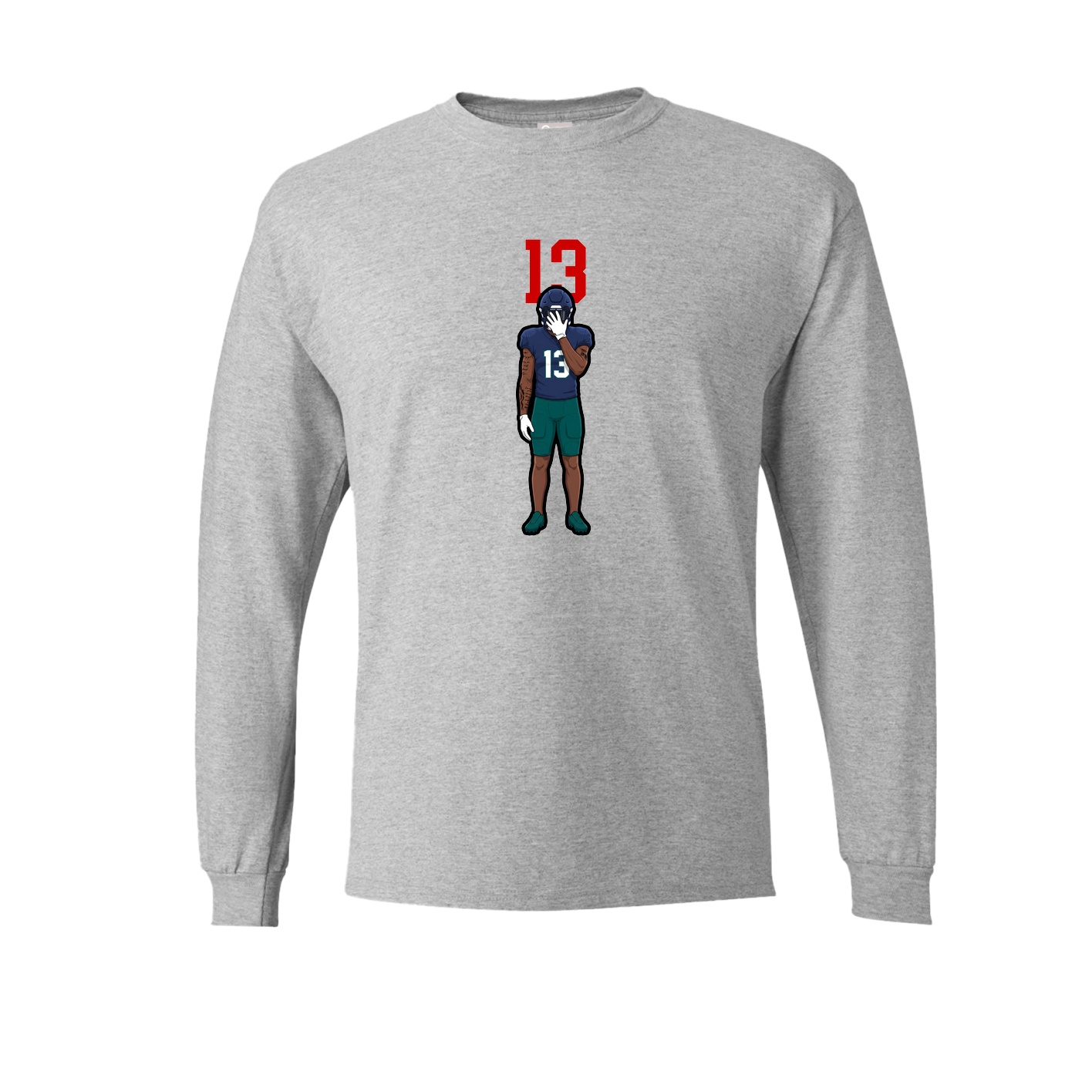 Long Sleeve Tee — Number Top in Grey
