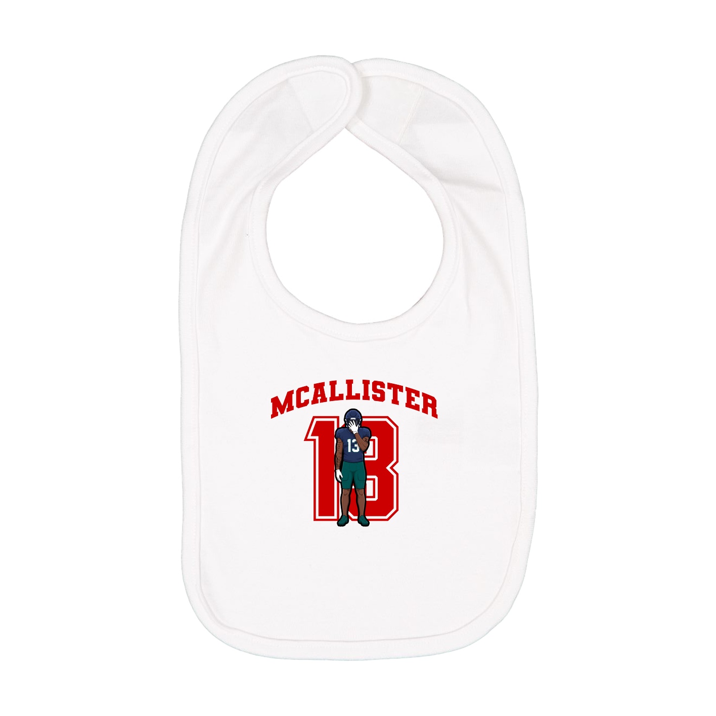 Infant Bib — Number in White