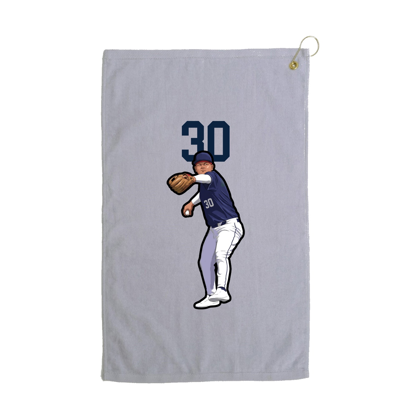 Golf Towel — Number Top in Grey