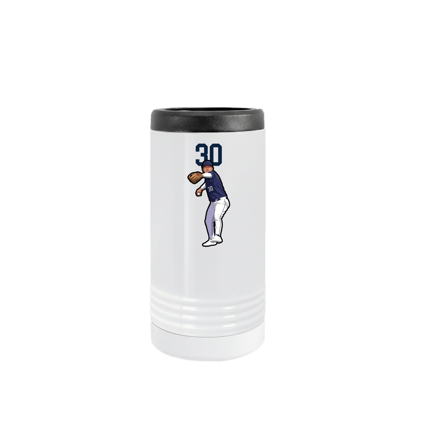 Slim Beverage Holder — Number Top in White
