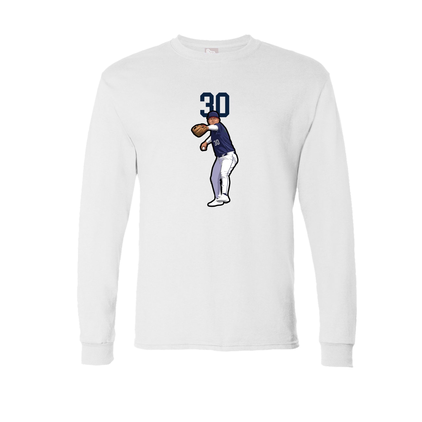 Long Sleeve Tee — Number Top in White