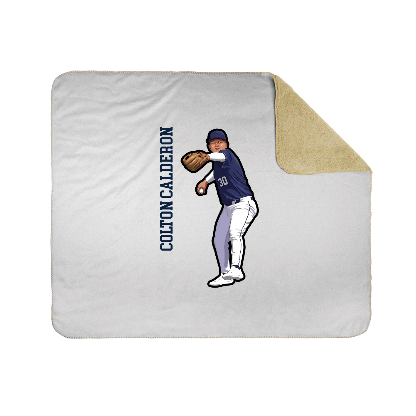 Throw Blanket — Name Vertical in White