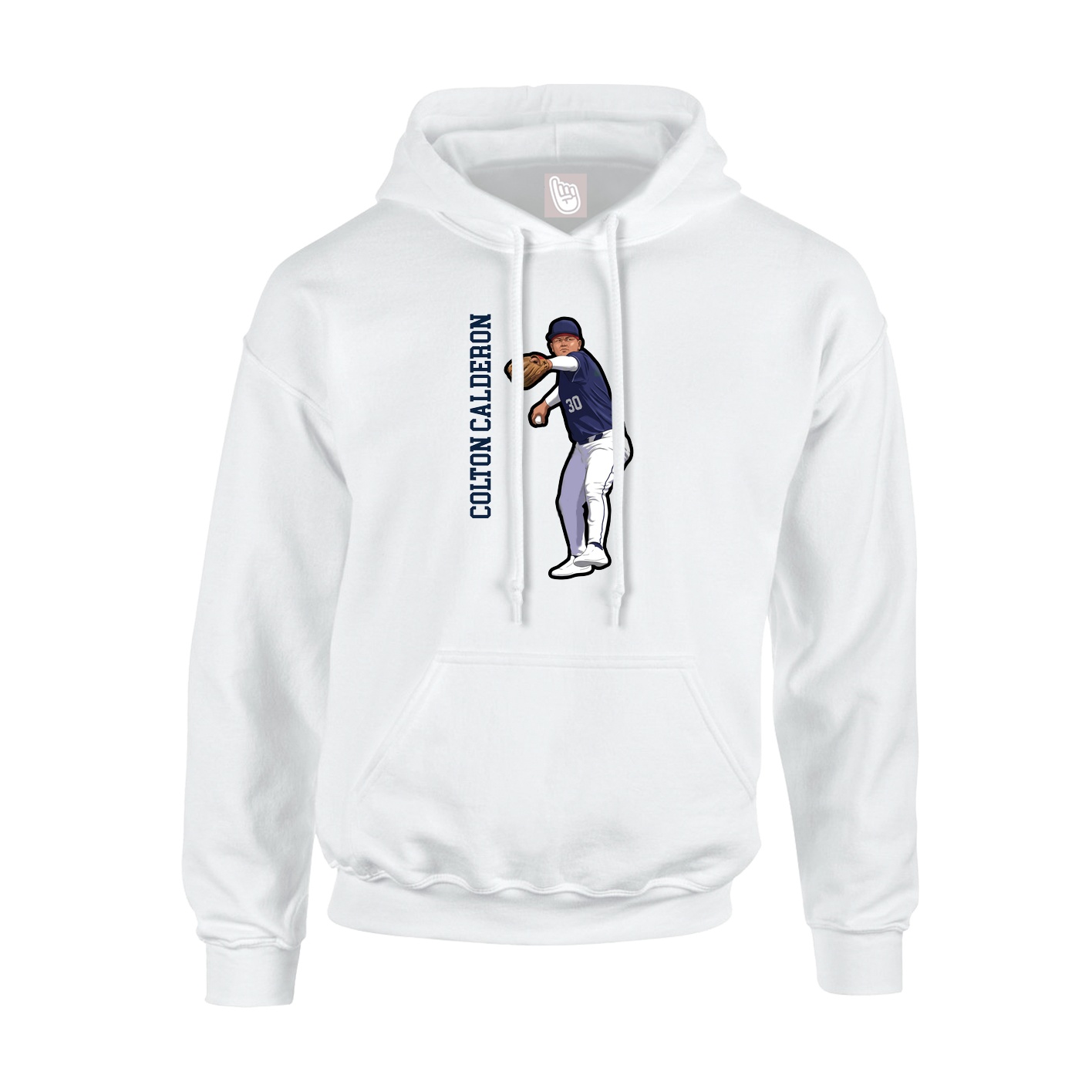 Youth Hoodie — Name Vertical in White