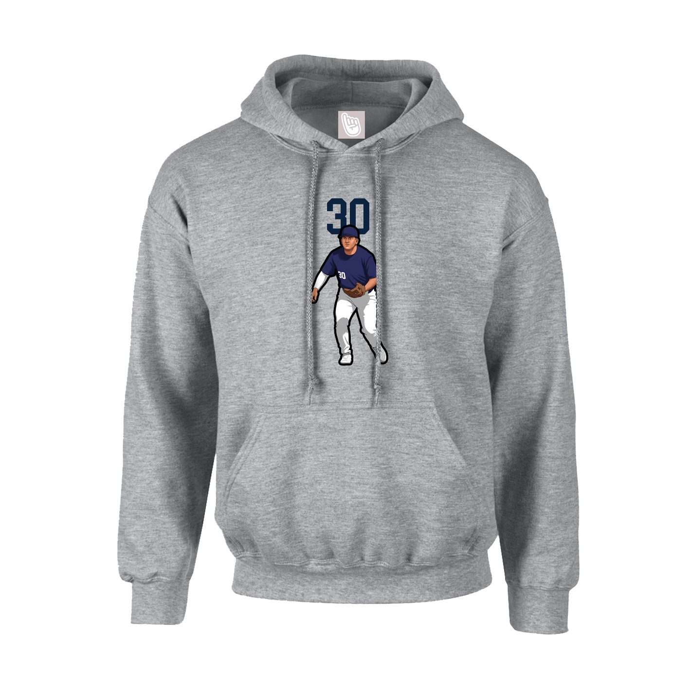 Hoodie — Number Top in Grey