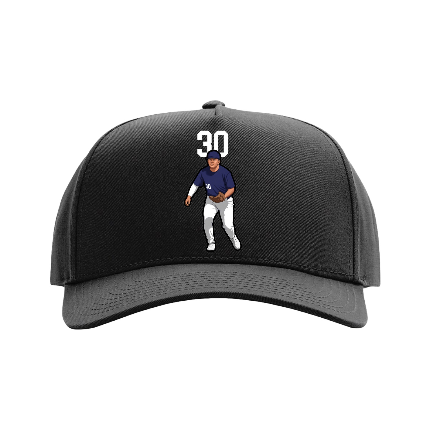 Full Fabric Five-Panel Champ Cap — Number Top in Black